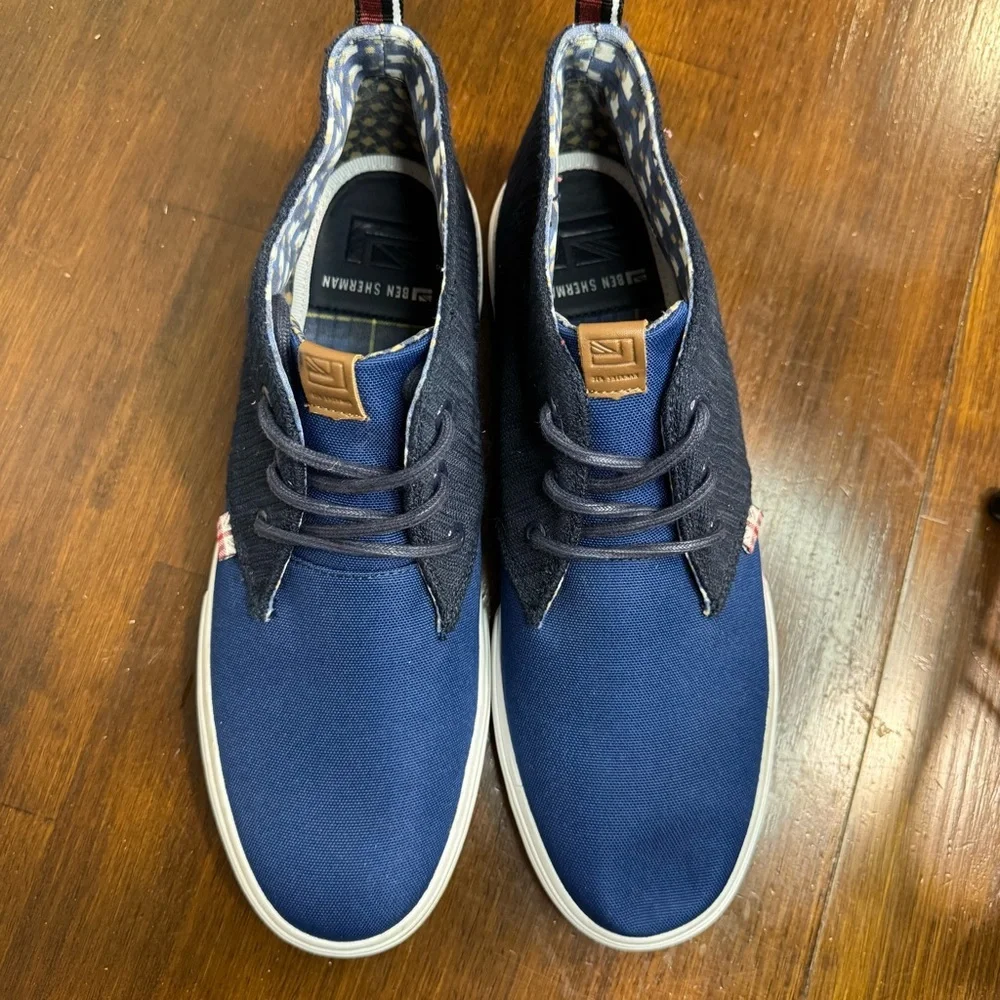 Ben Sherman Bristol Chukka Denim & Canvas Mid-Top Sneakers Size 11.5 Preppy Navy